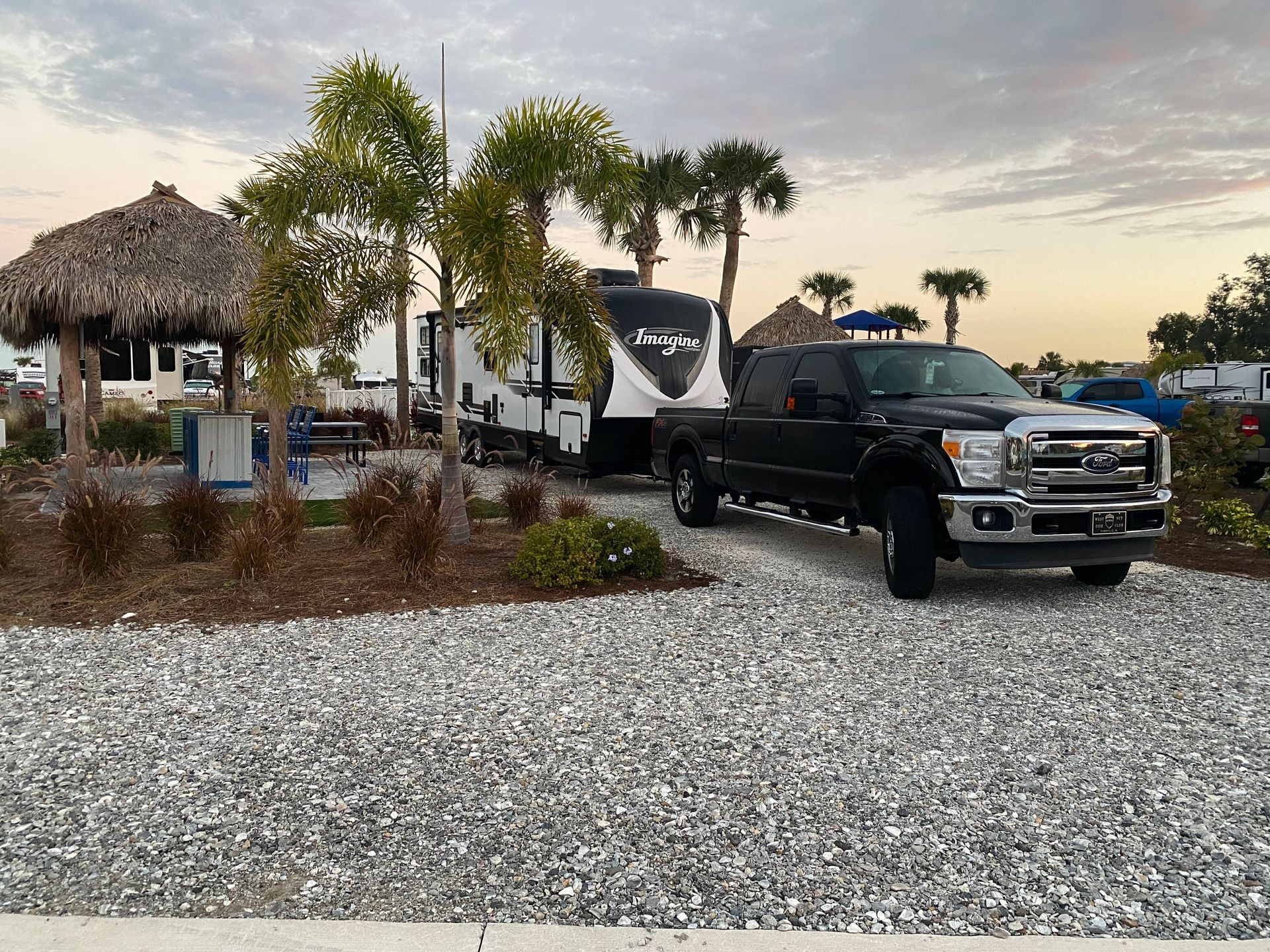 camper at Margaritaville in Auburndale, Florida with Tiki Hut